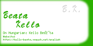 beata kello business card